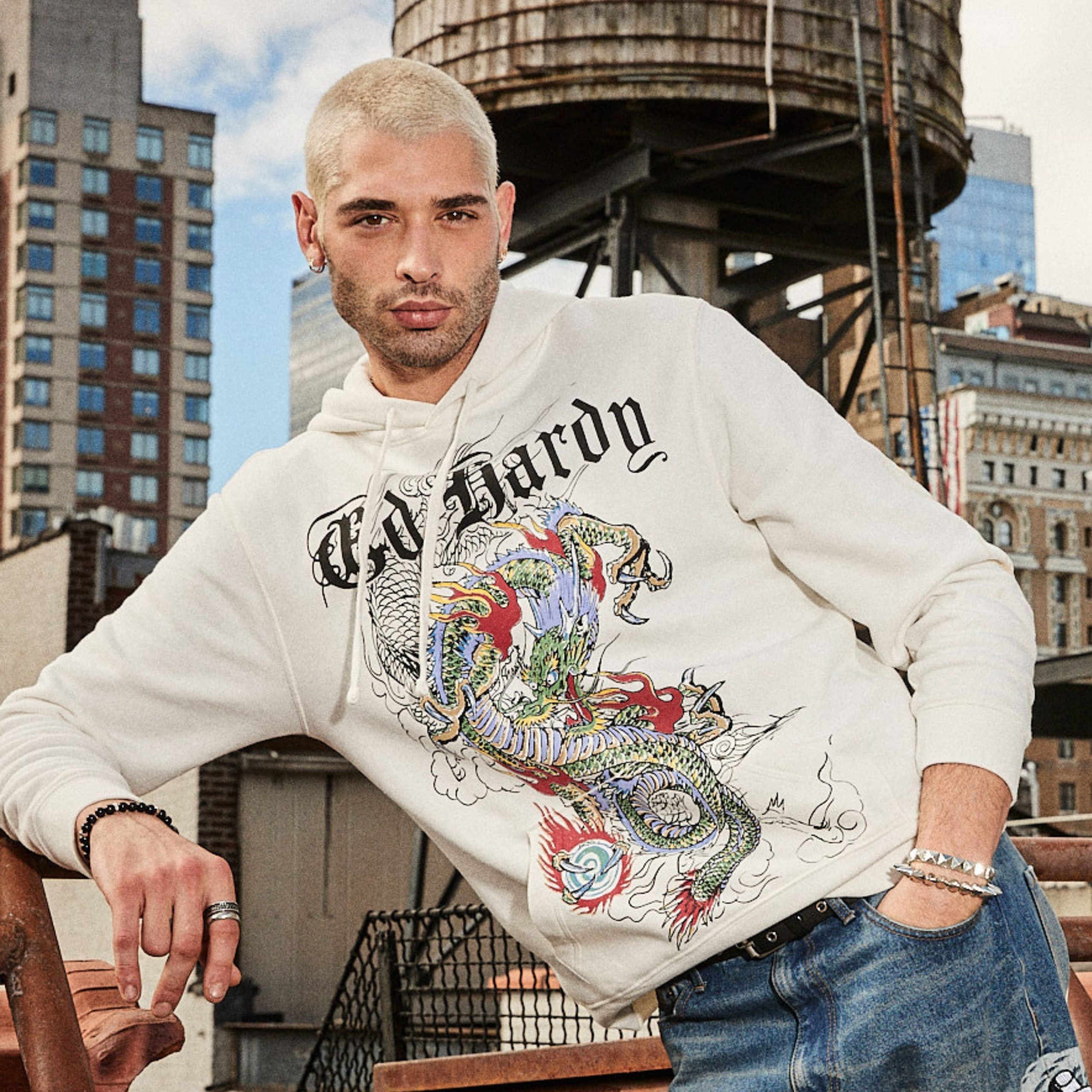 Japan Dragon Ivory Pullover Hoodie - Image 3