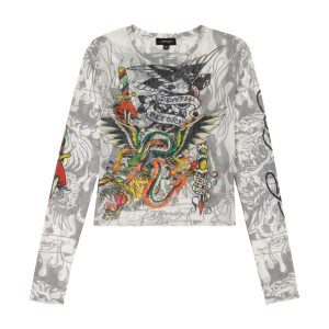 Mesh Layered Dragon Dagger Long Sleeve