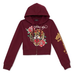 Retro Tiger Cropped Hoodie